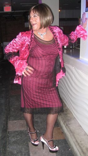 pink frock and jacket at Winterfest
